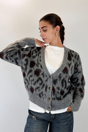 Cardigan maculato jacquard