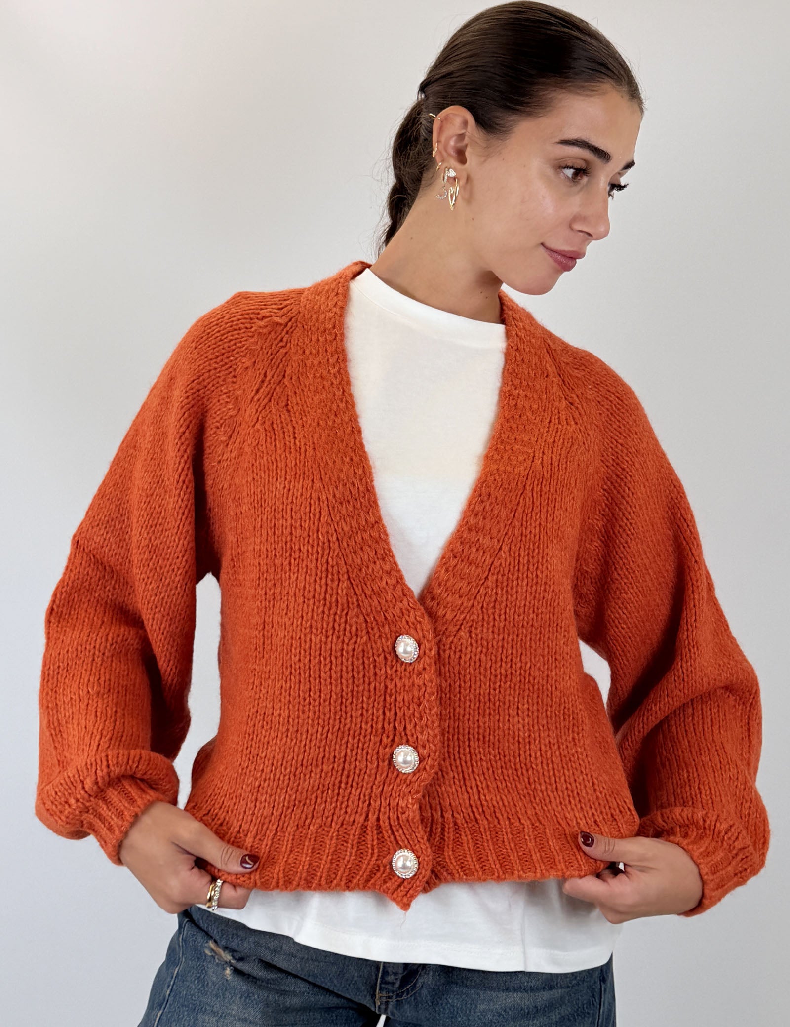 Cardigan bottoni gioiello