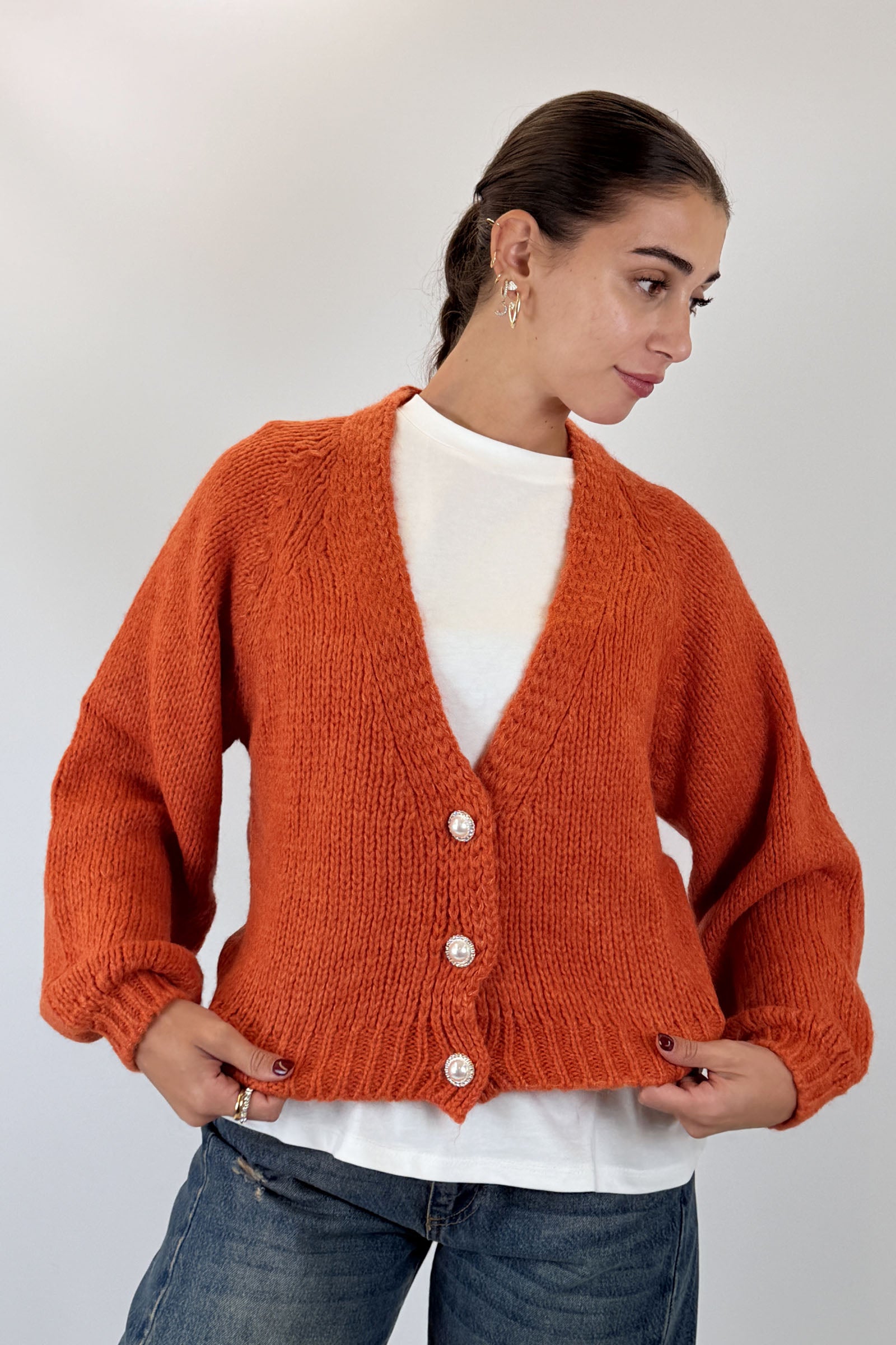 Cardigan bottoni gioiello