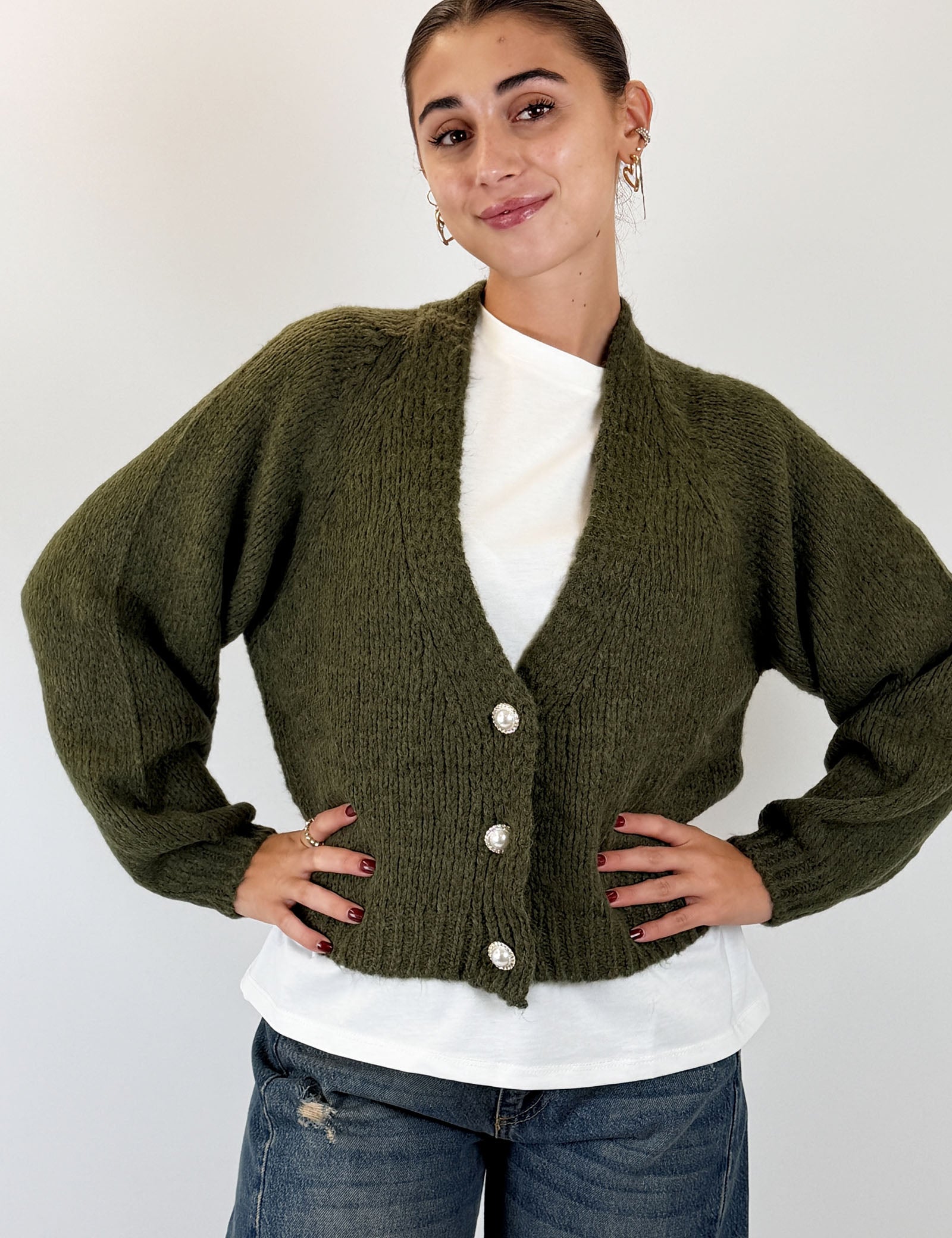Cardigan bottoni gioiello