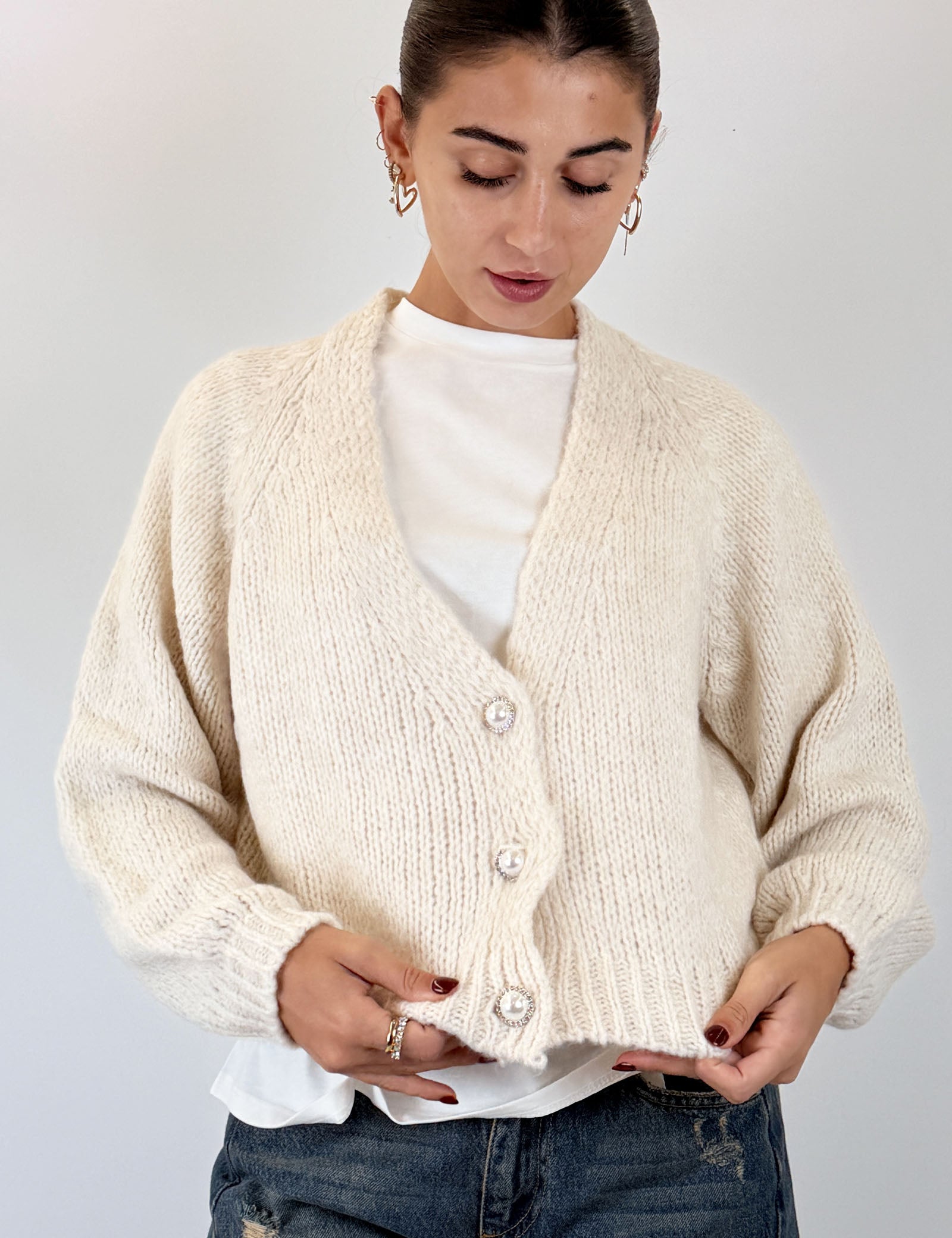 Cardigan bottoni gioiello