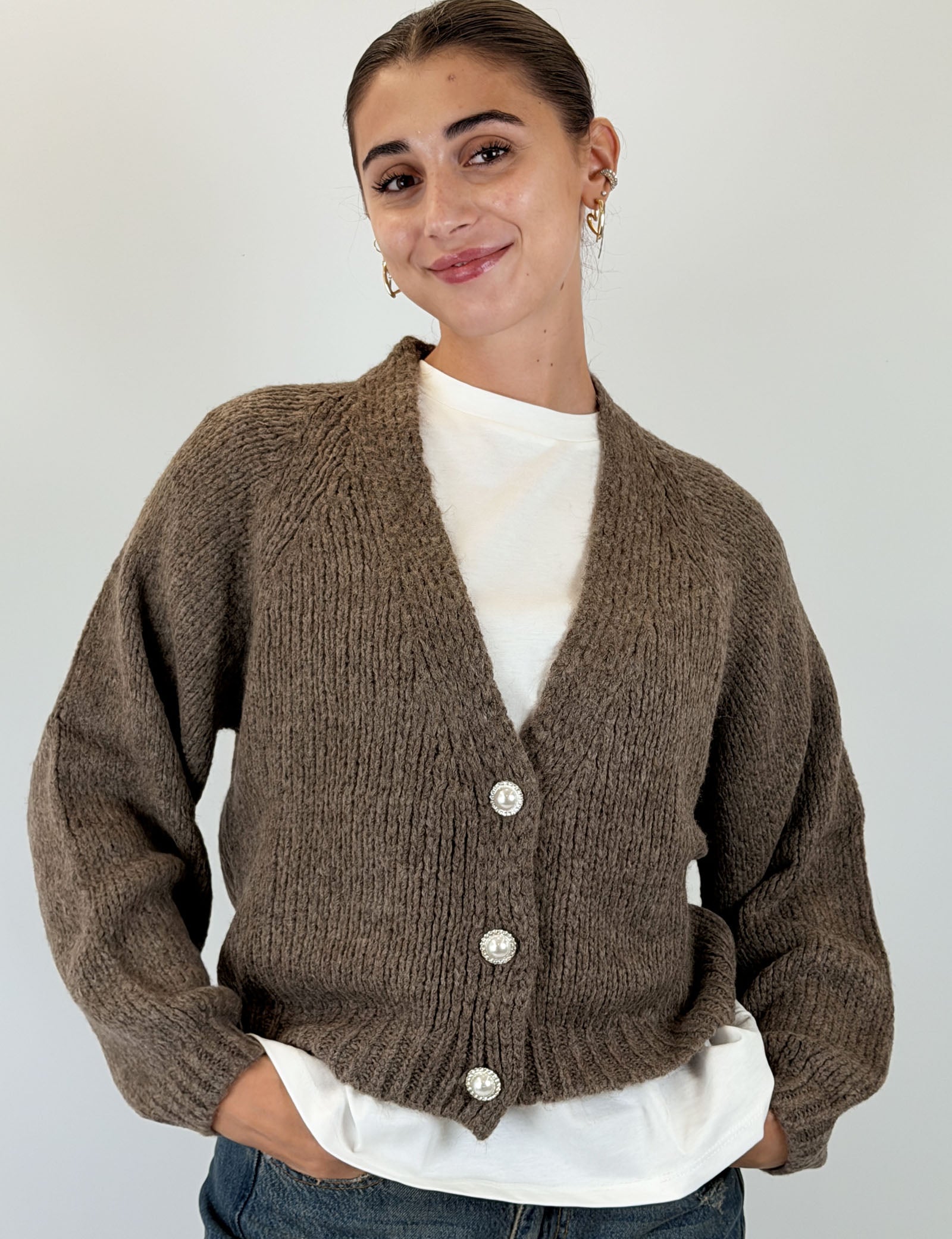 Cardigan bottoni gioiello