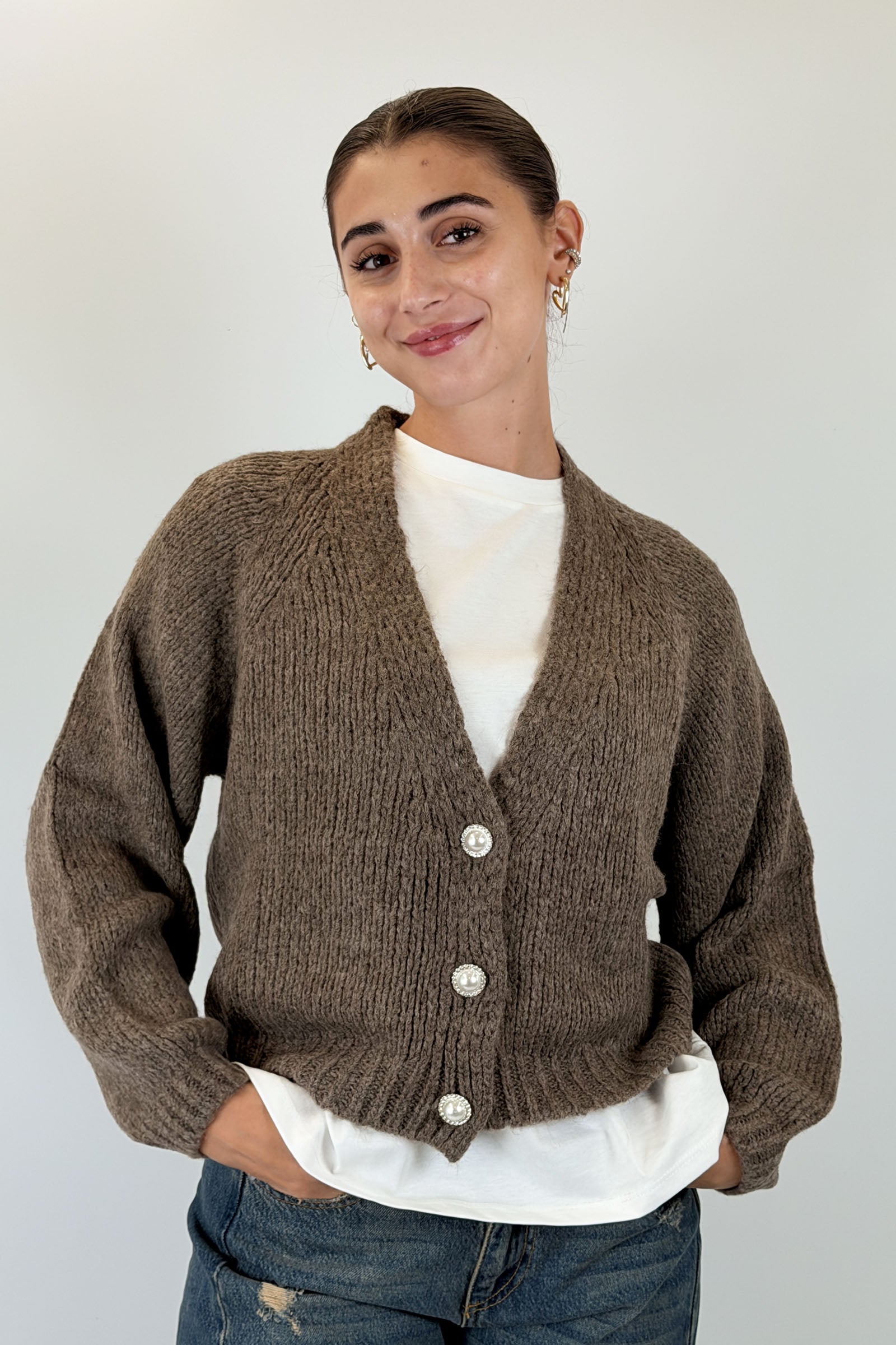 Cardigan bottoni gioiello