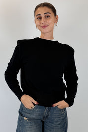Maglia girocollo con spalline
