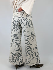 Pantalone flare zebrato