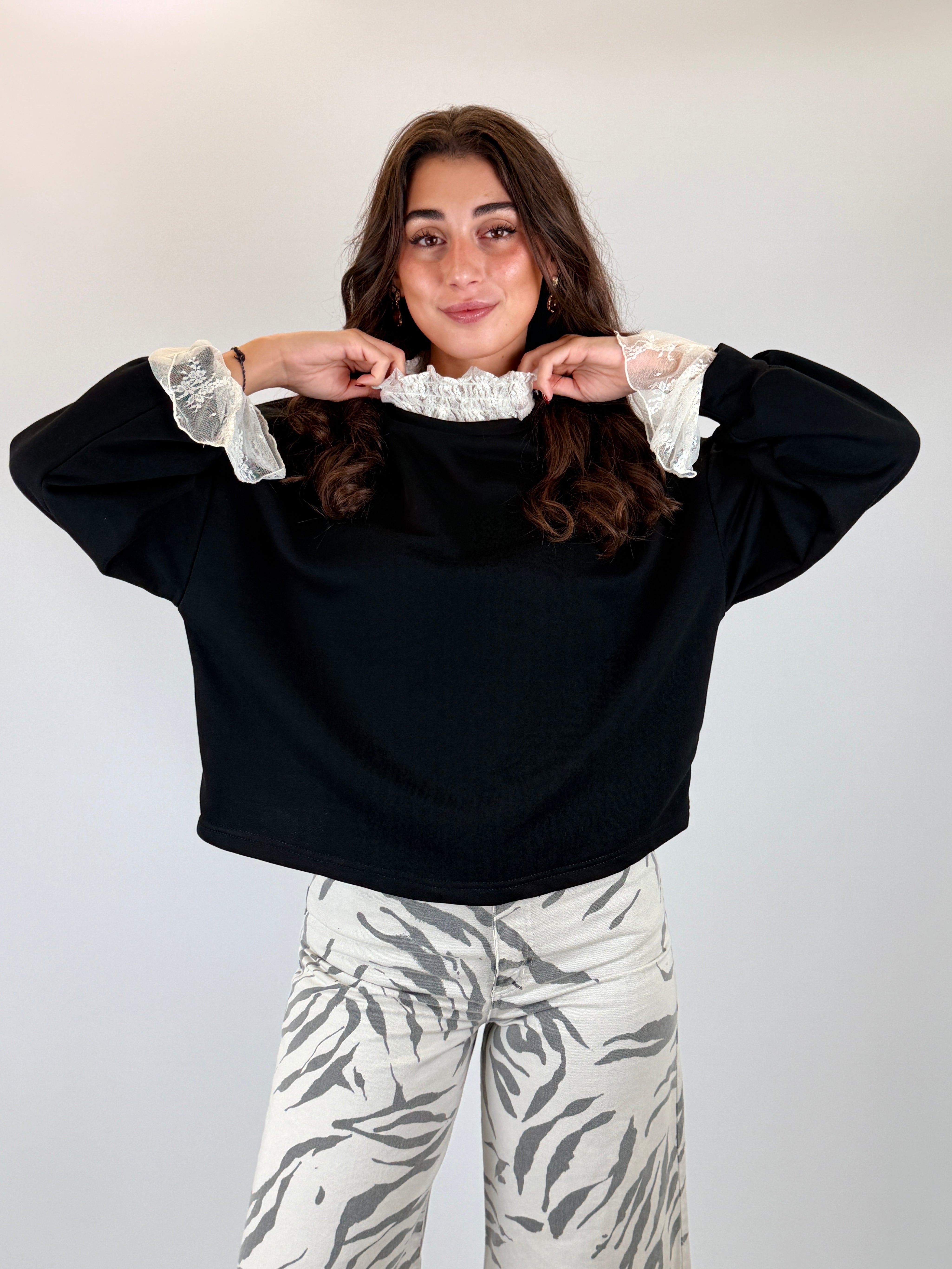 Felpa pizzo vittoriana