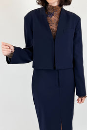 Giacca crop senza revers