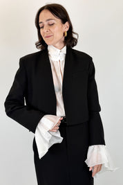 Giacca crop senza revers
