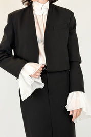 Giacca crop senza revers