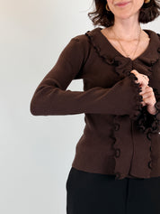Maglia scollo a V con rouches