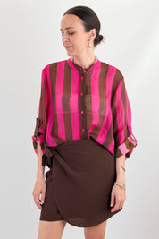 Camicia coreana maxi righe