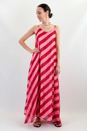 Abito lungo maxi righe
