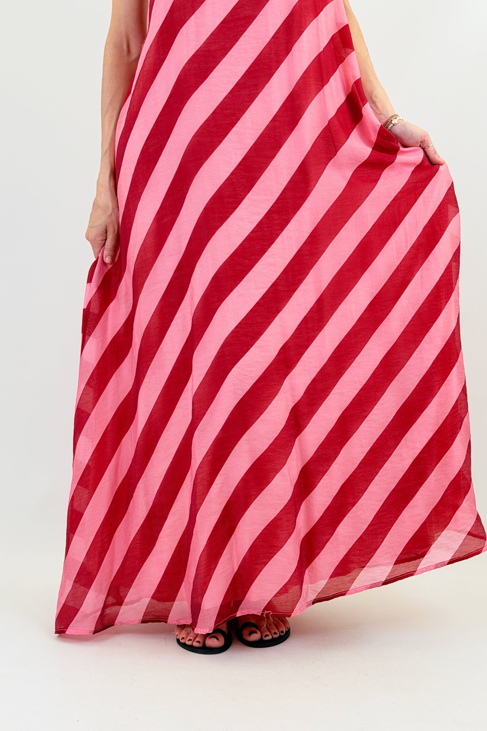 Abito lungo maxi righe