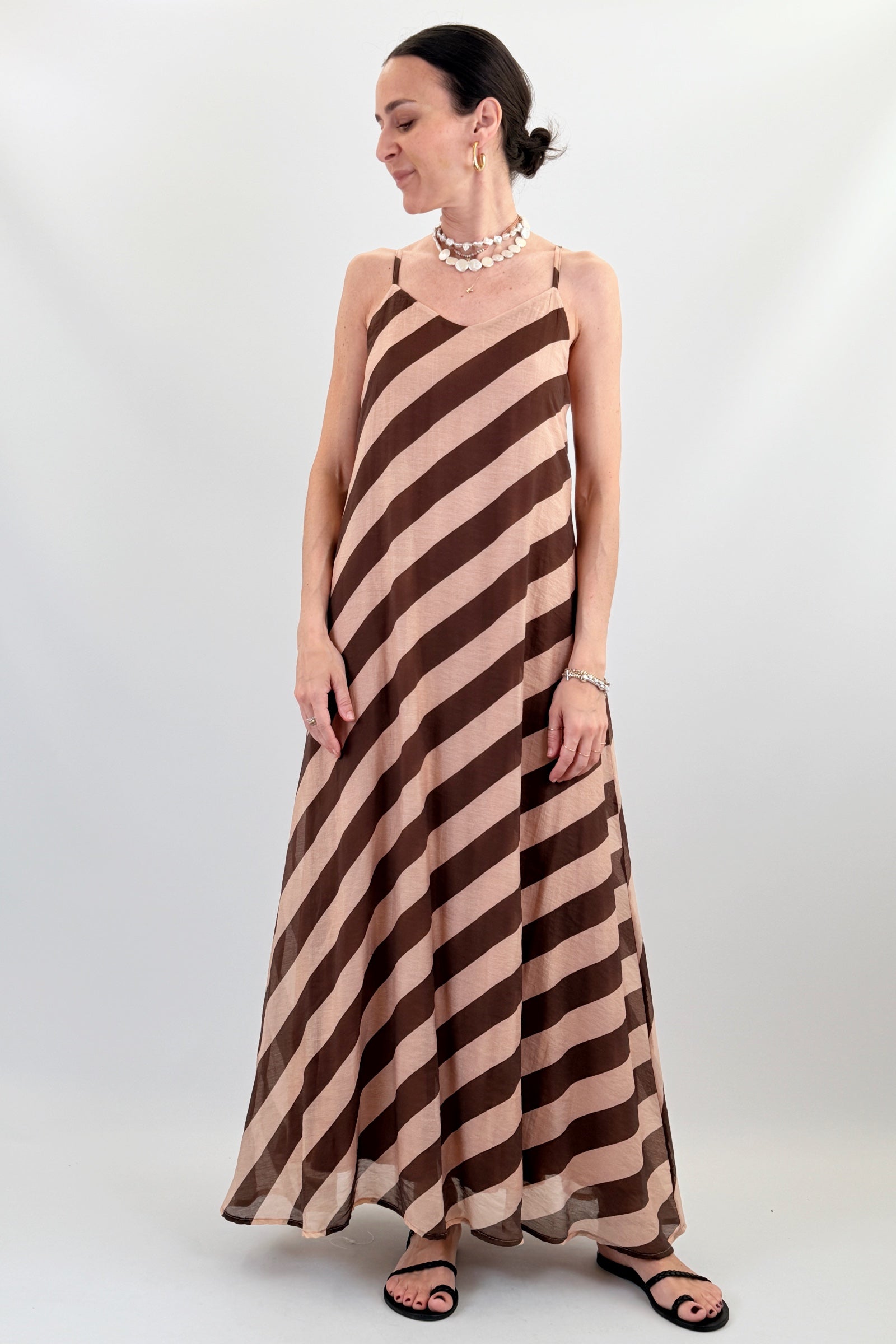 Abito lungo maxi righe
