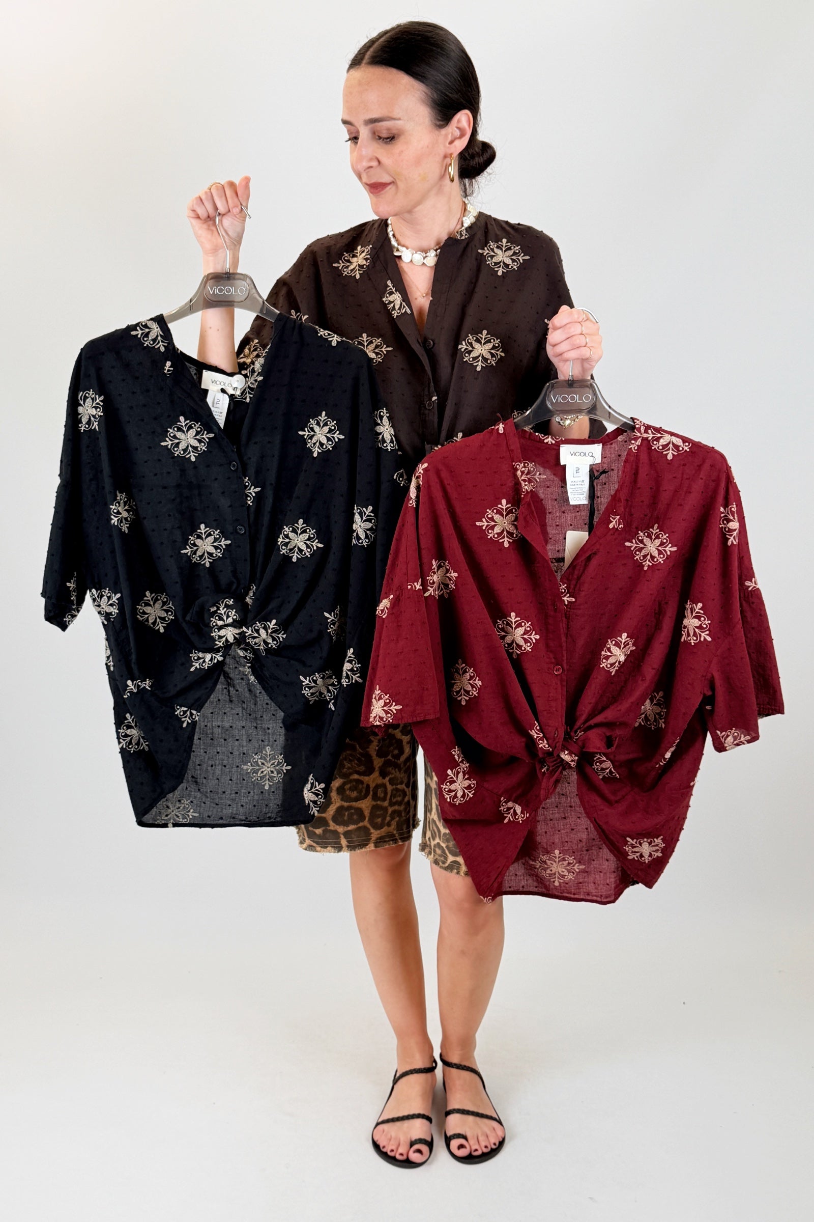 Camicia cotone ricamata