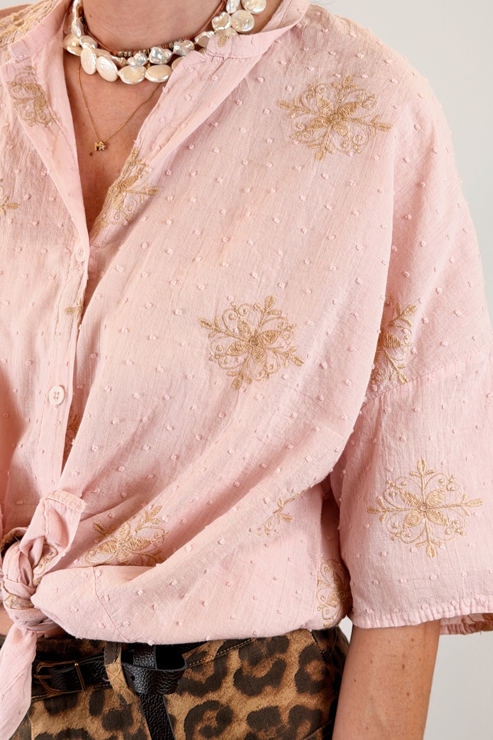 Camicia cotone ricamata
