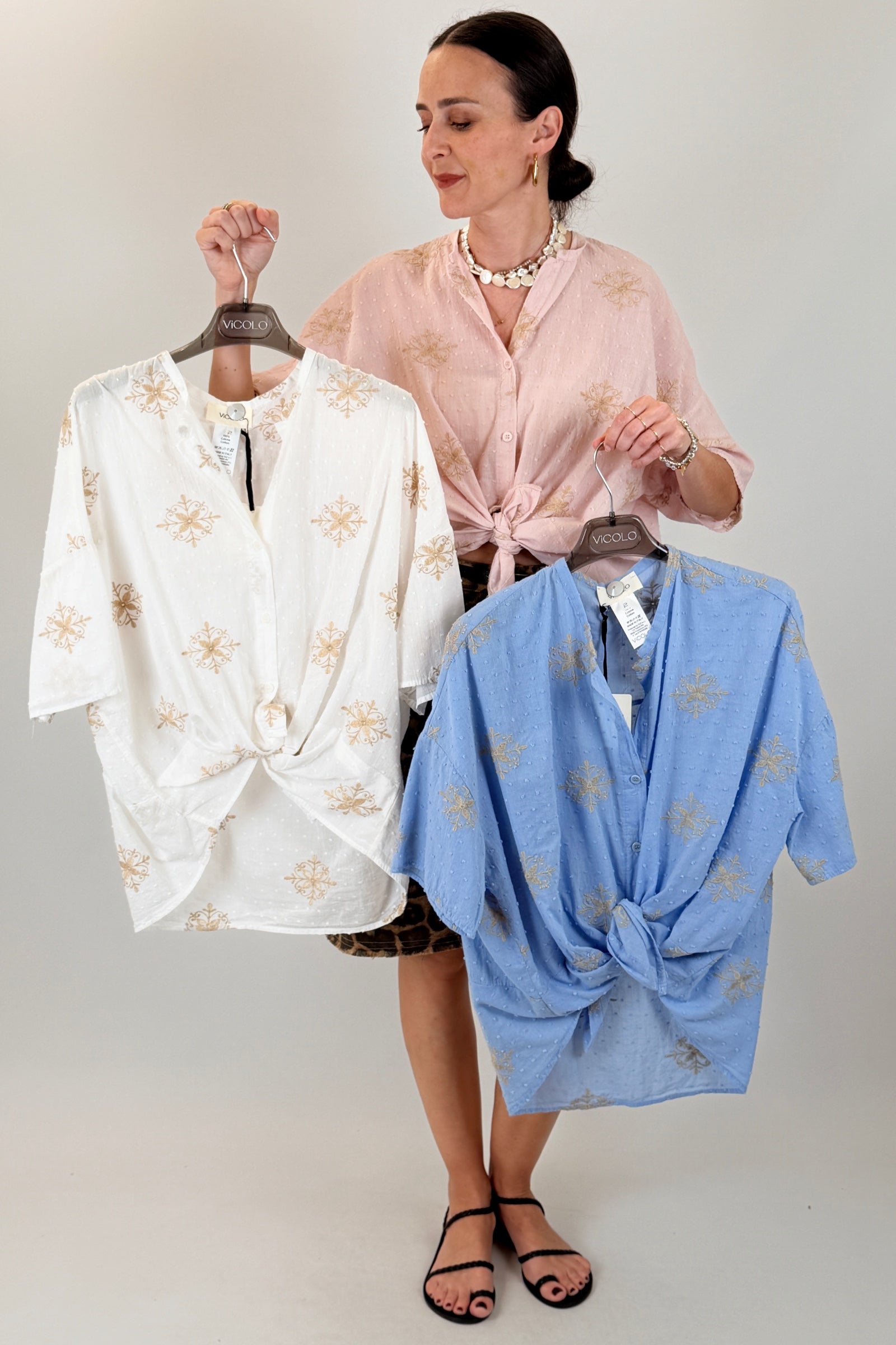 Camicia cotone ricamata