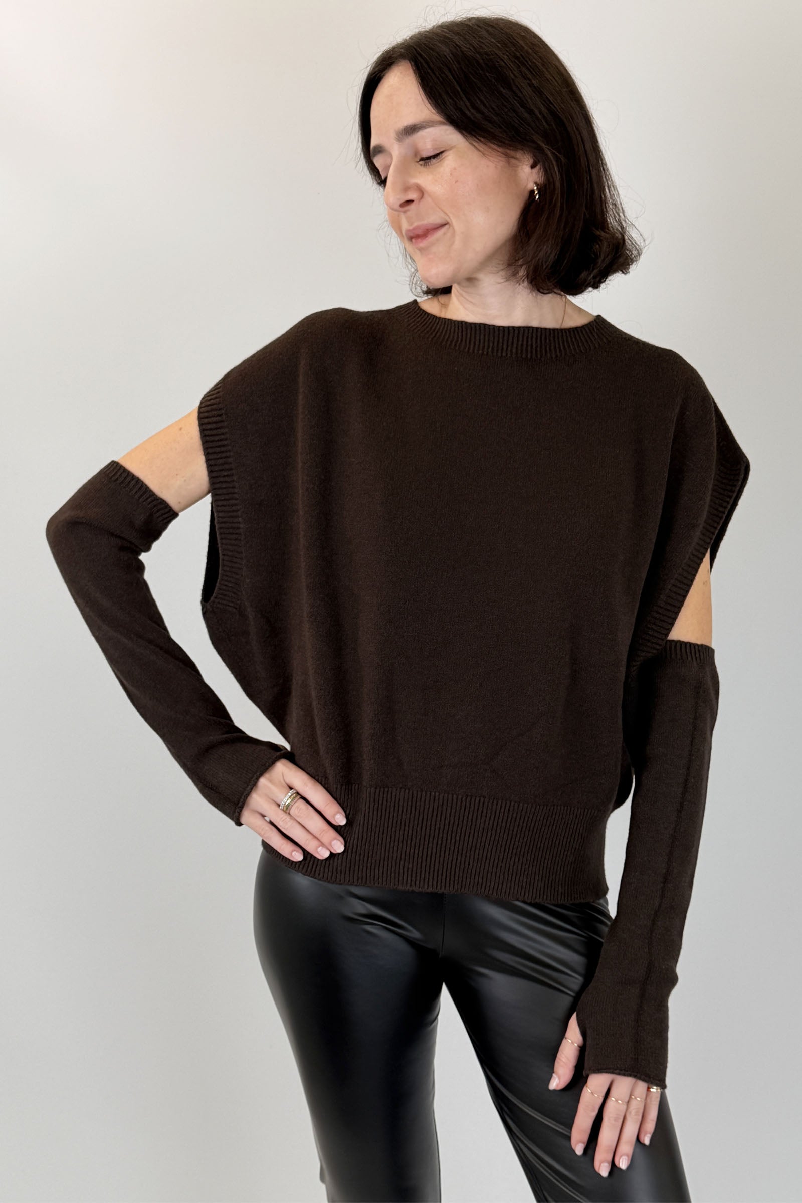 Gilet oversize con manicotti