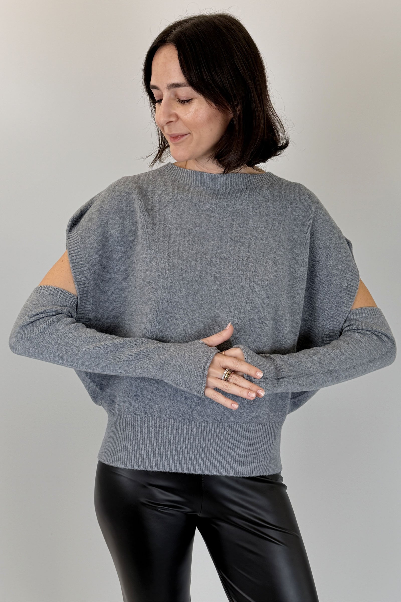 Gilet oversize con manicotti