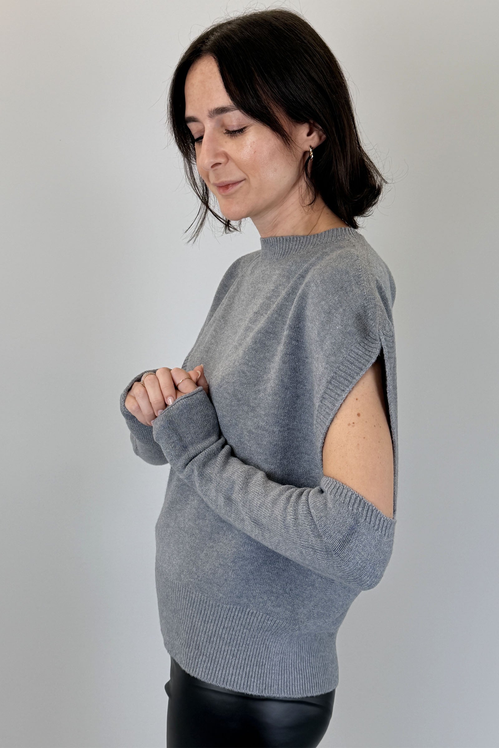 Gilet oversize con manicotti