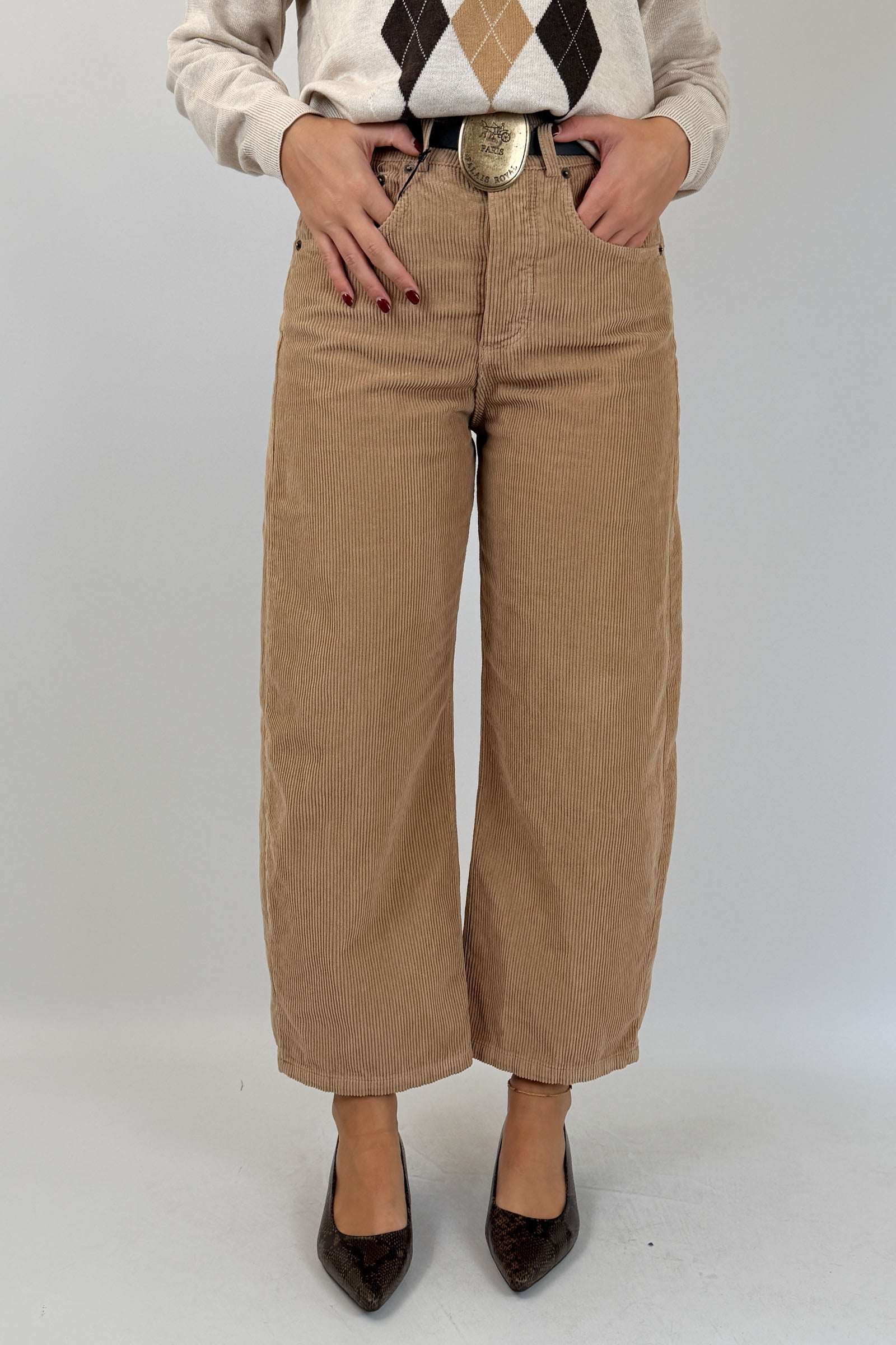 Pantalone fibbia velluto
