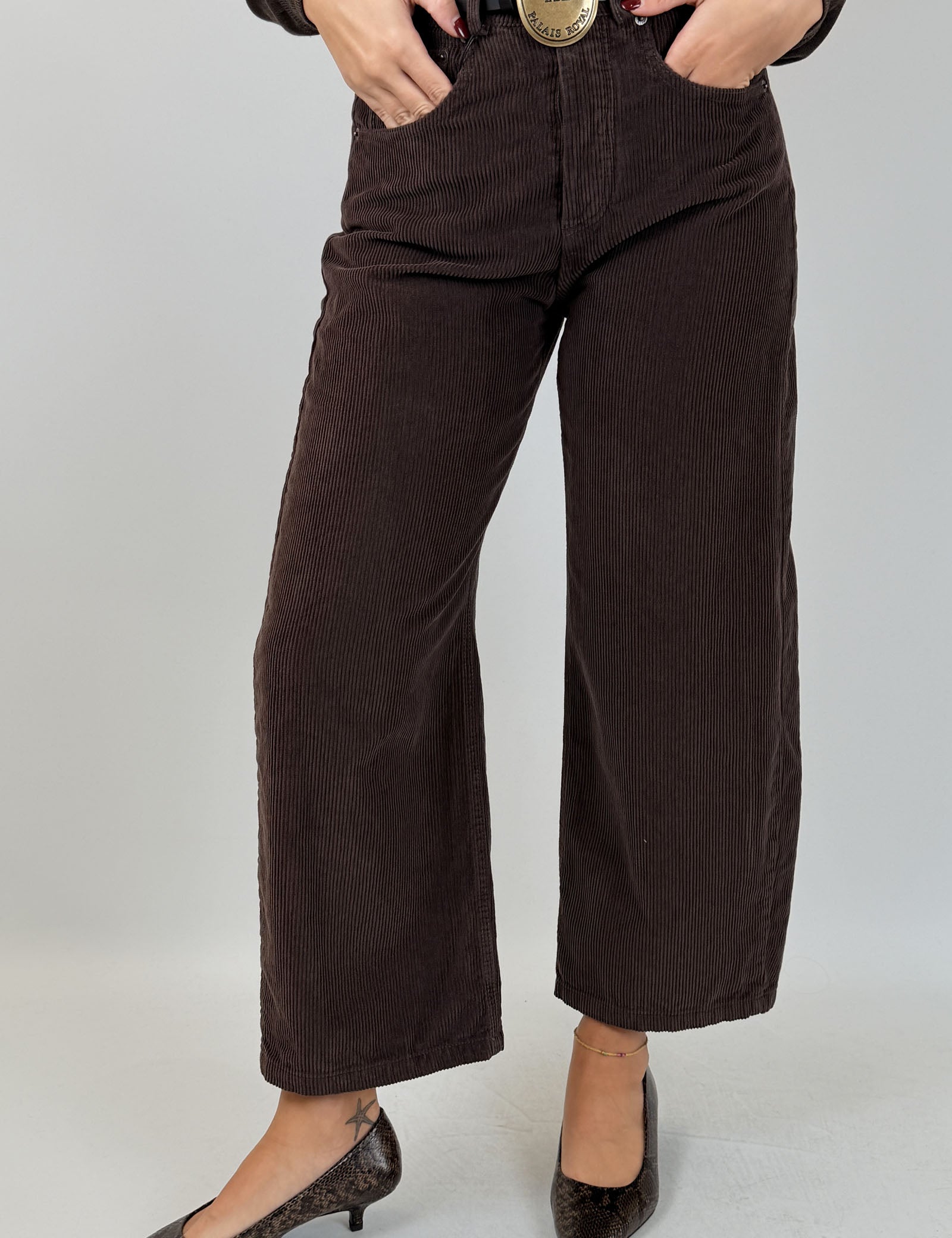 Pantalone fibbia velluto