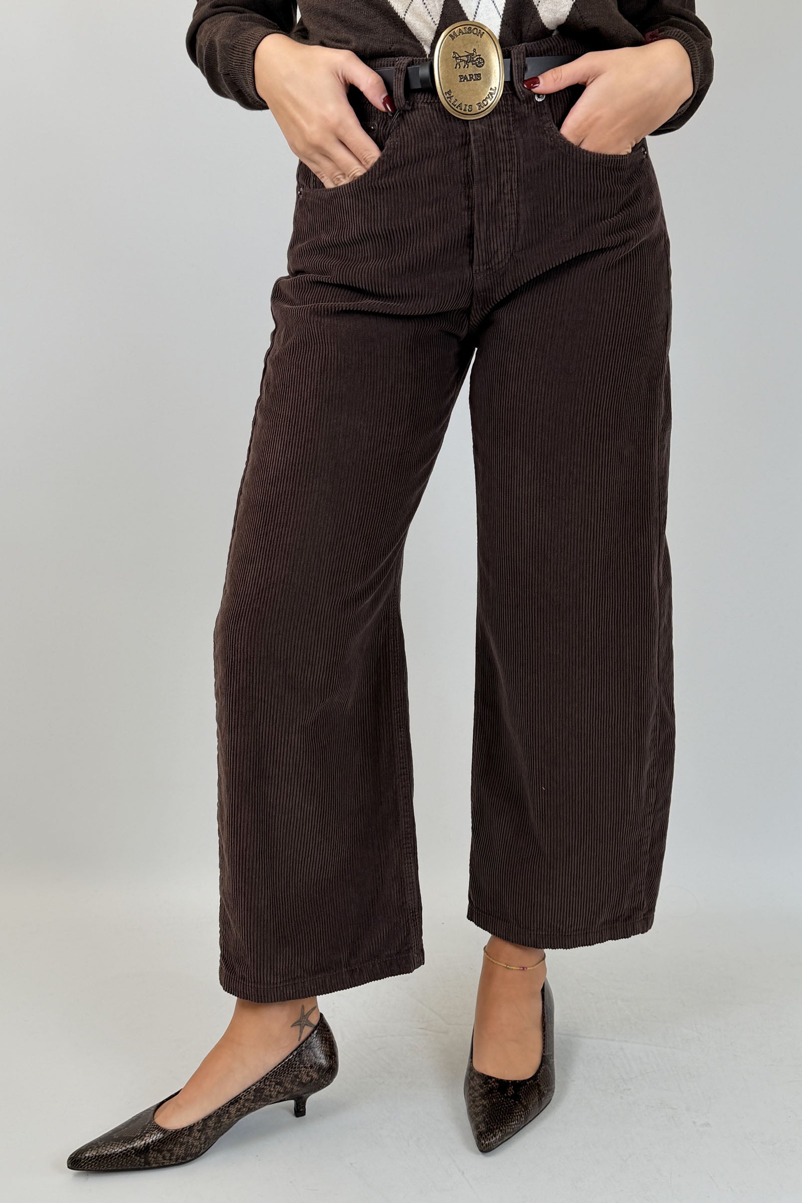 Pantalone fibbia velluto