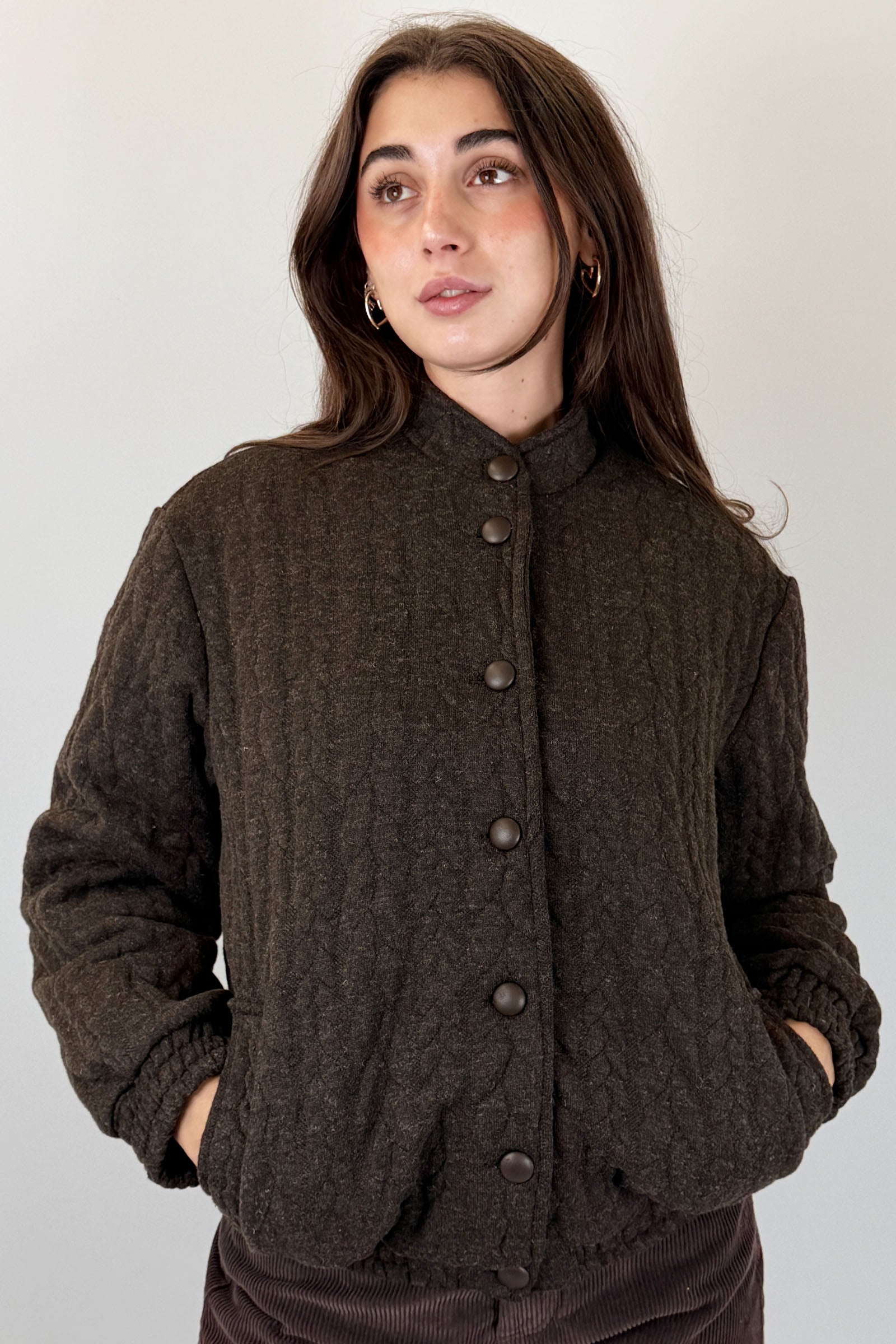 Bomber in maglia misto lana