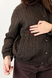 Bomber in maglia misto lana