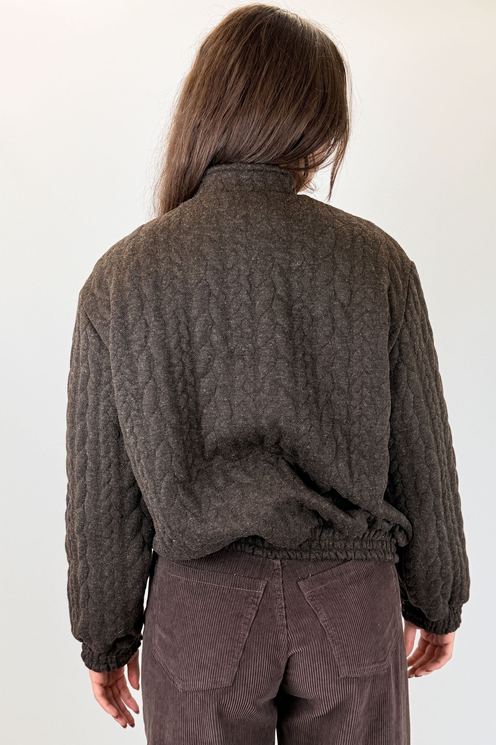 Bomber in maglia misto lana