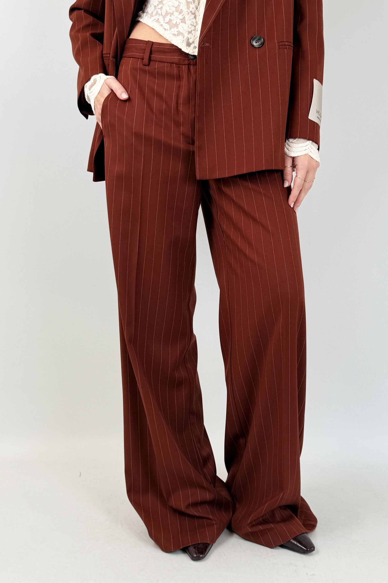 Pantalone palazzo gessato