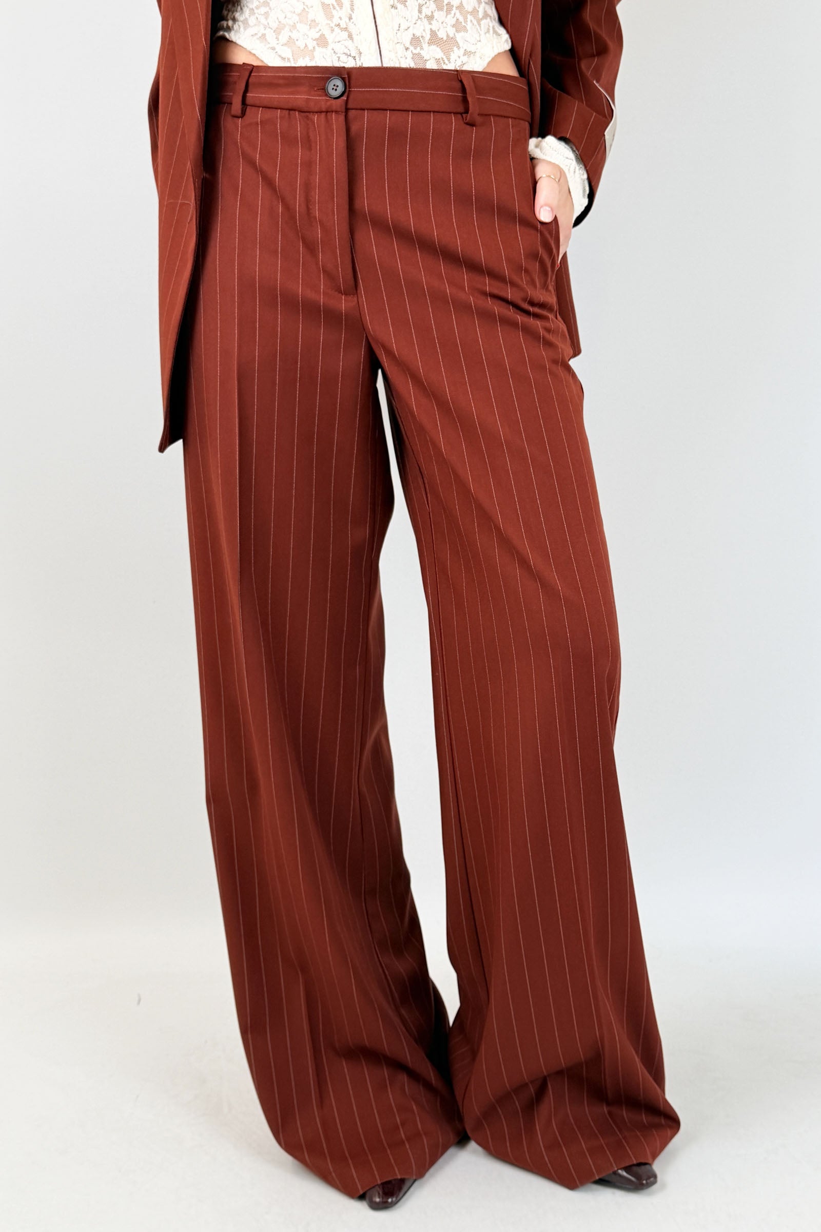 Pantalone palazzo gessato