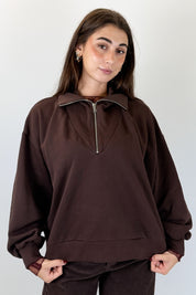 Felpa zip collo vulcano