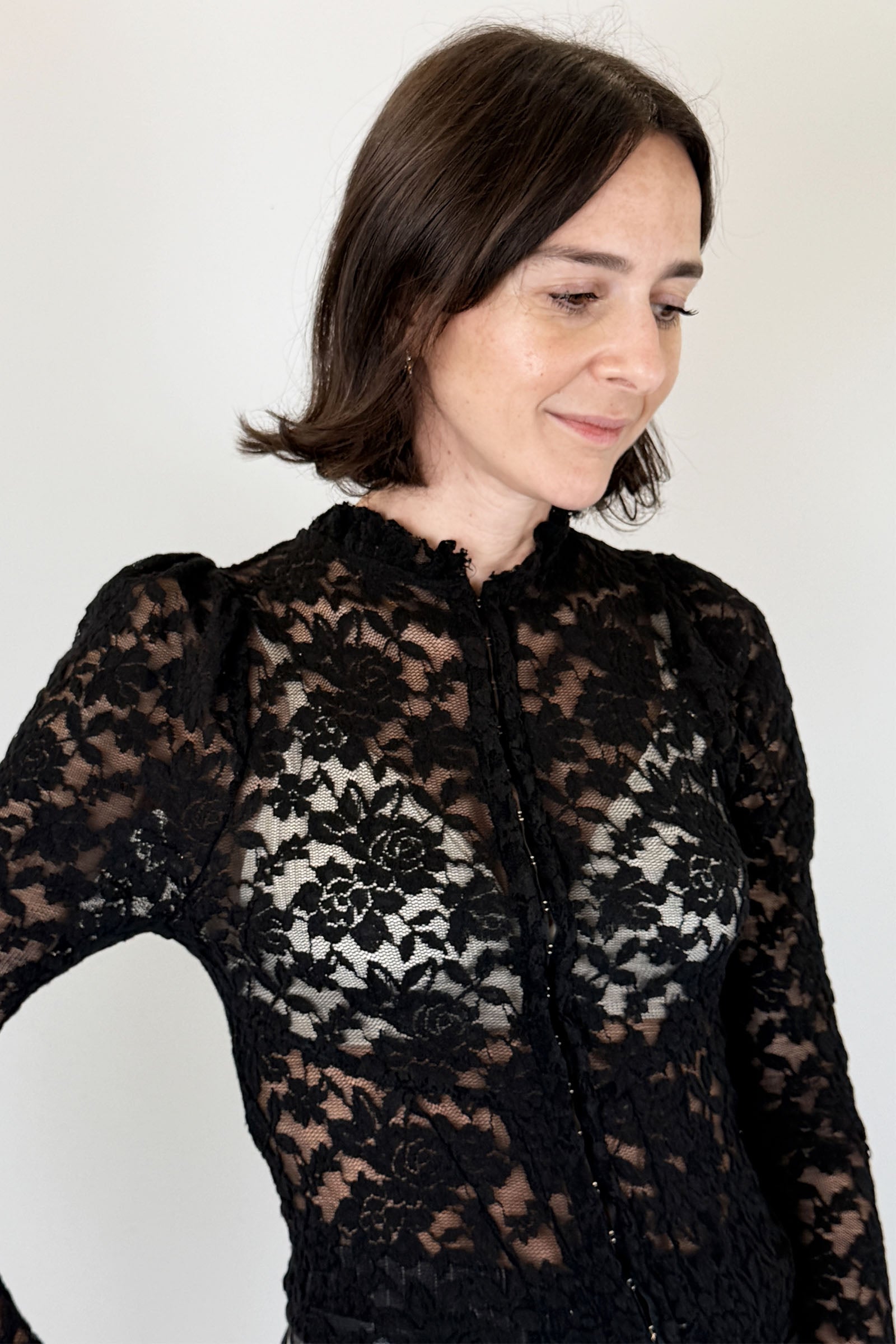 Maglia corsetto pizzo