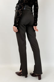 Pantalone gessato spacco