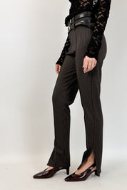 Pantalone gessato spacco