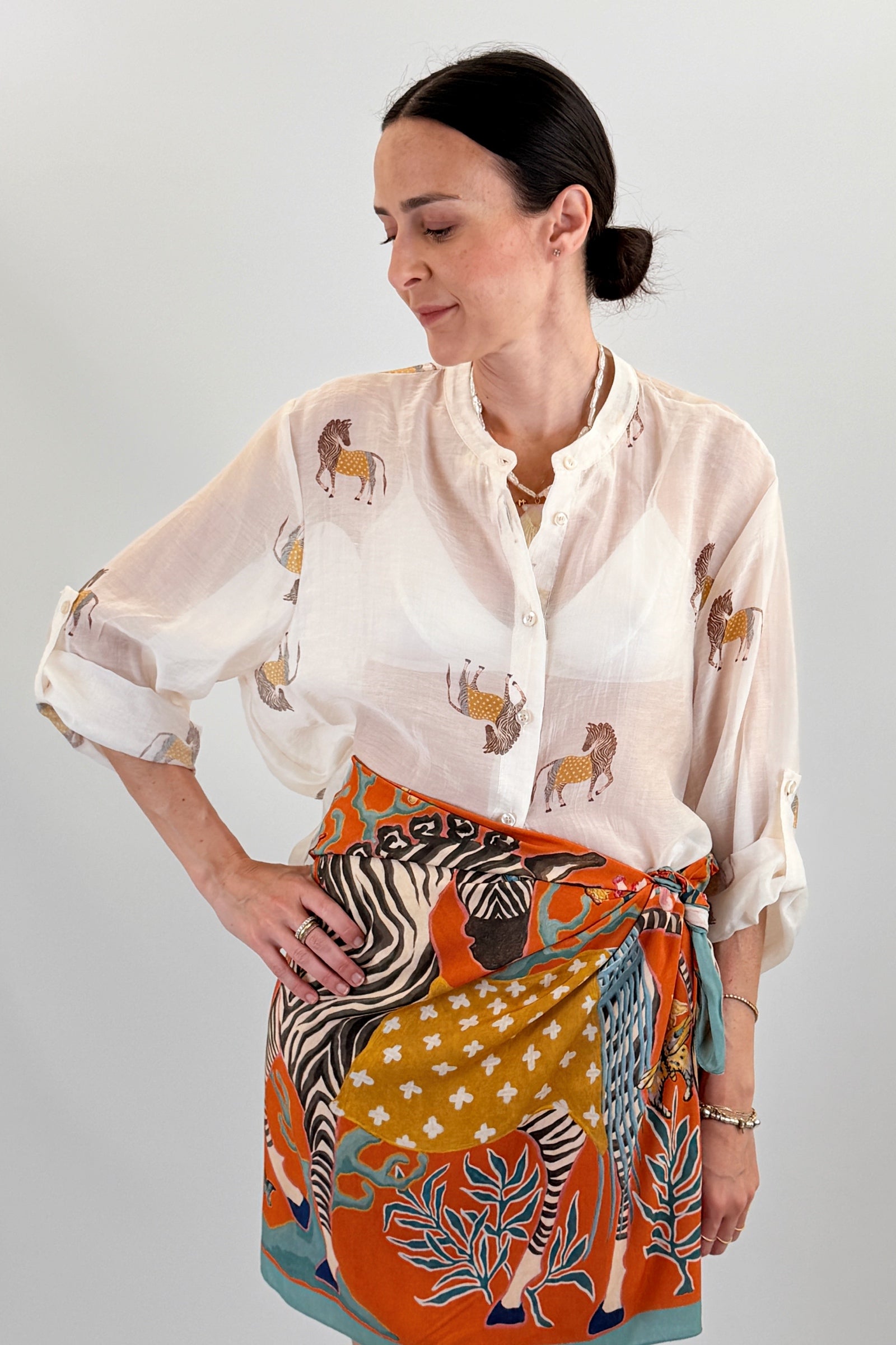 Camicia coreana zebre