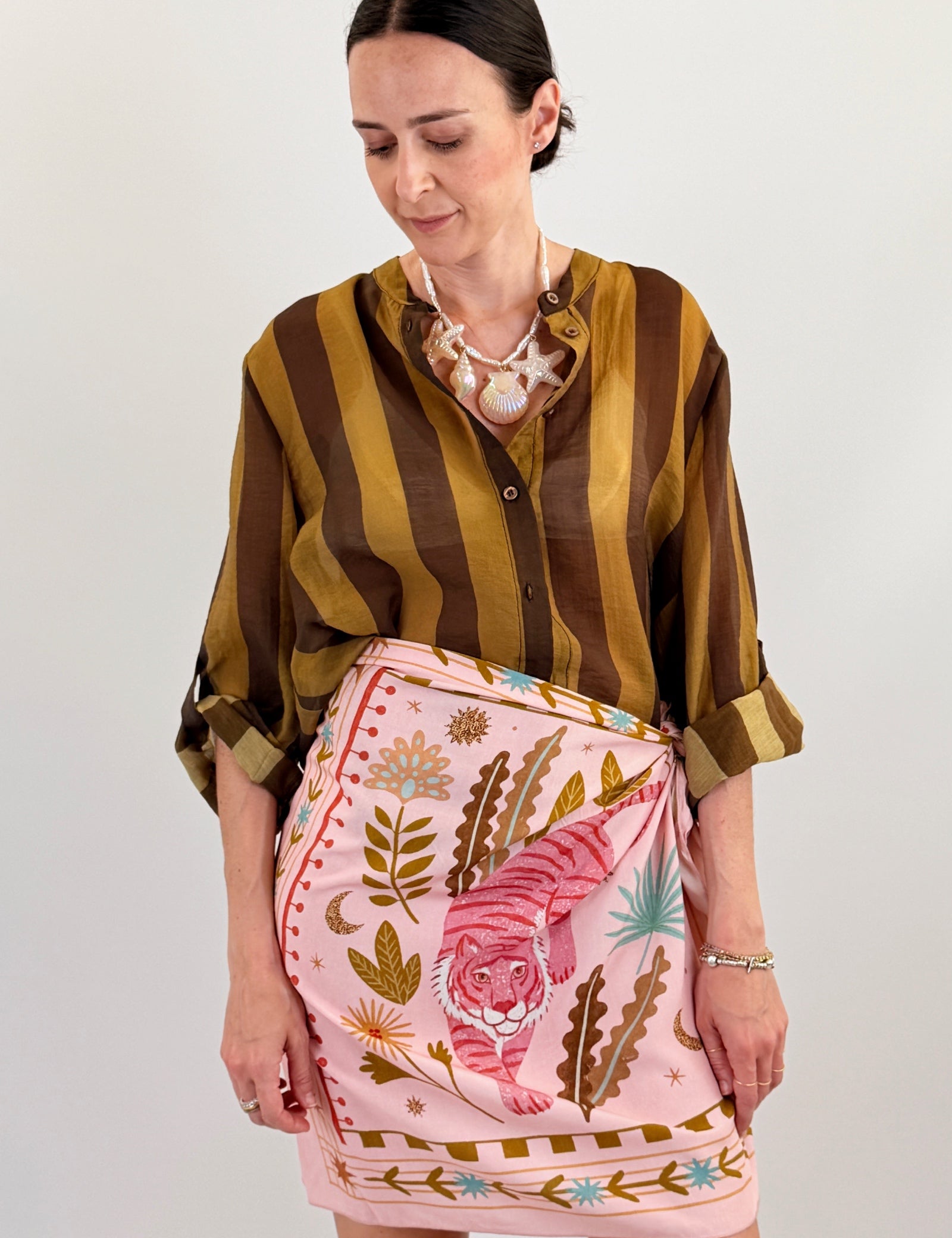 Camicia coreana maxi righe