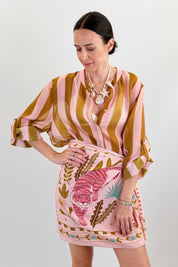 Camicia coreana maxi righe
