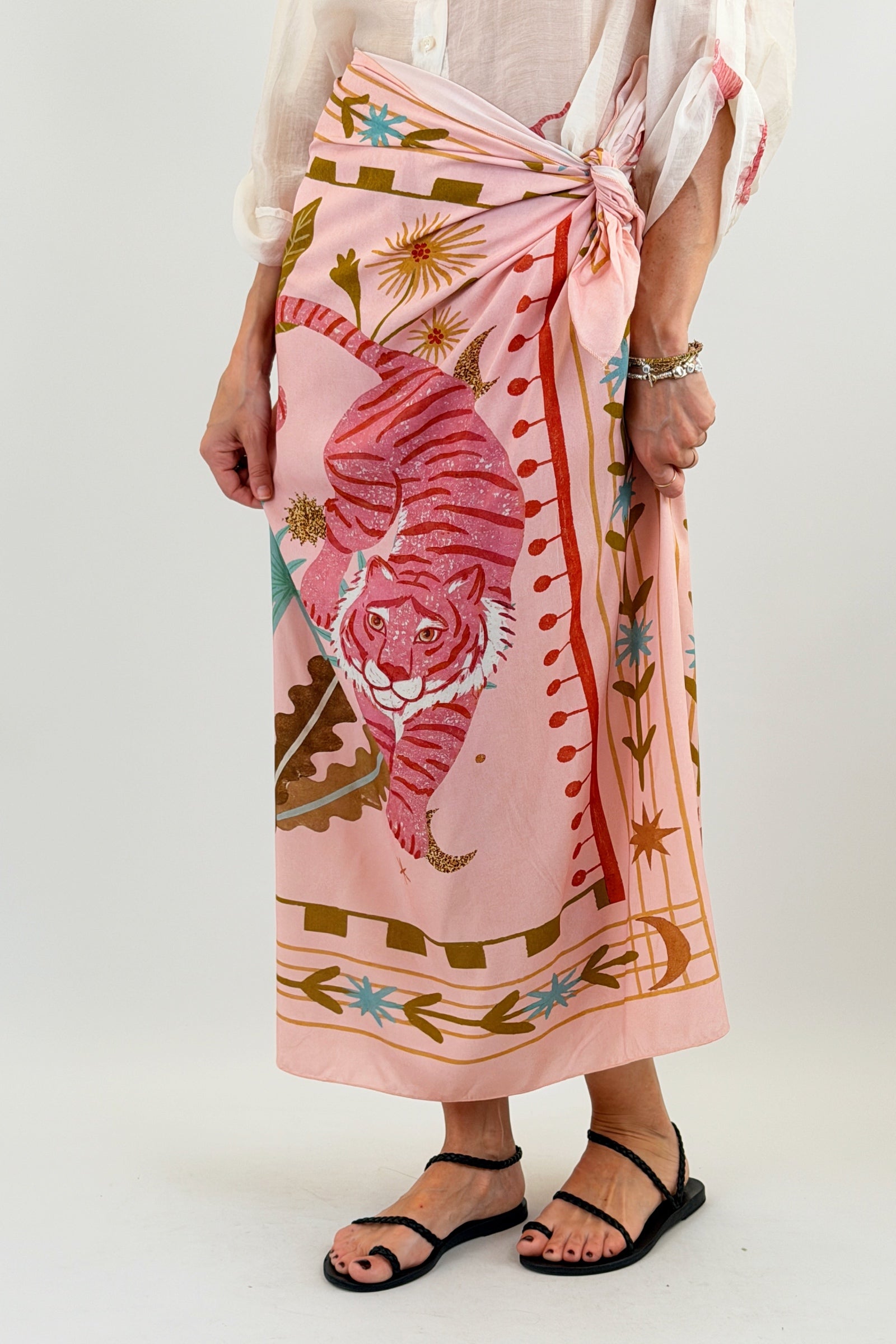 Gonna pareo lunga maxi tigre