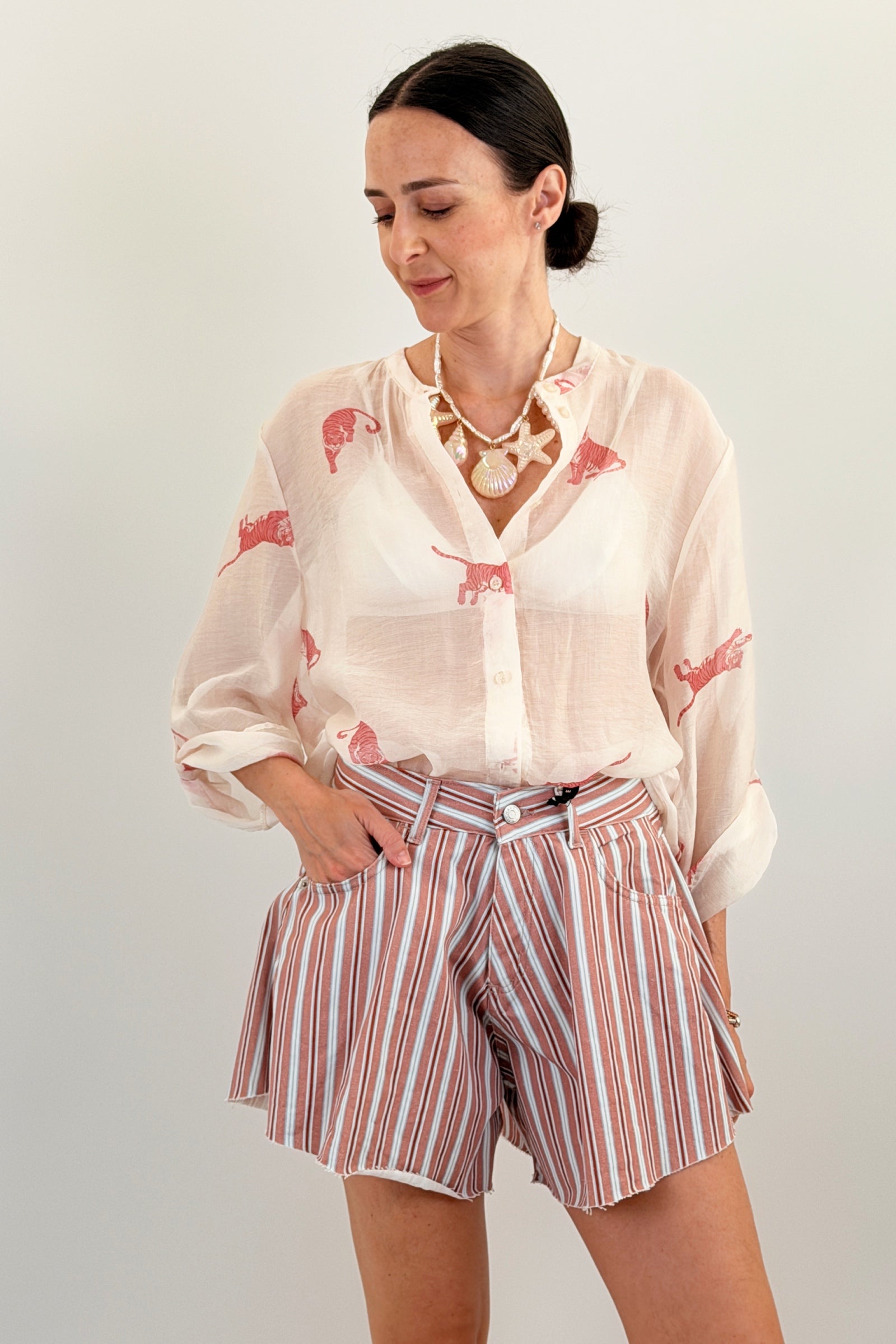 Shorts farfalla righe