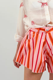 Shorts farfalla righe