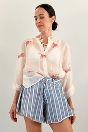 Shorts farfalla righe