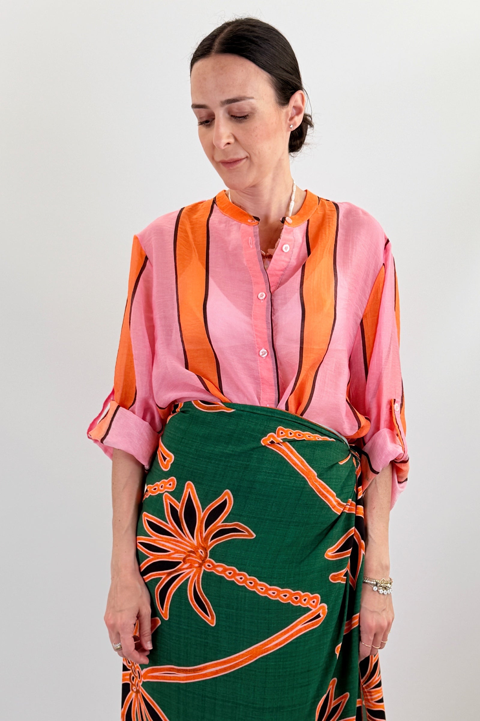 Camicia coreana riga larga