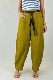Pantalone barrel lino