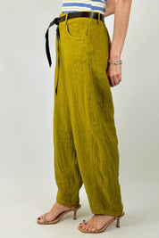 Pantalone barrel lino