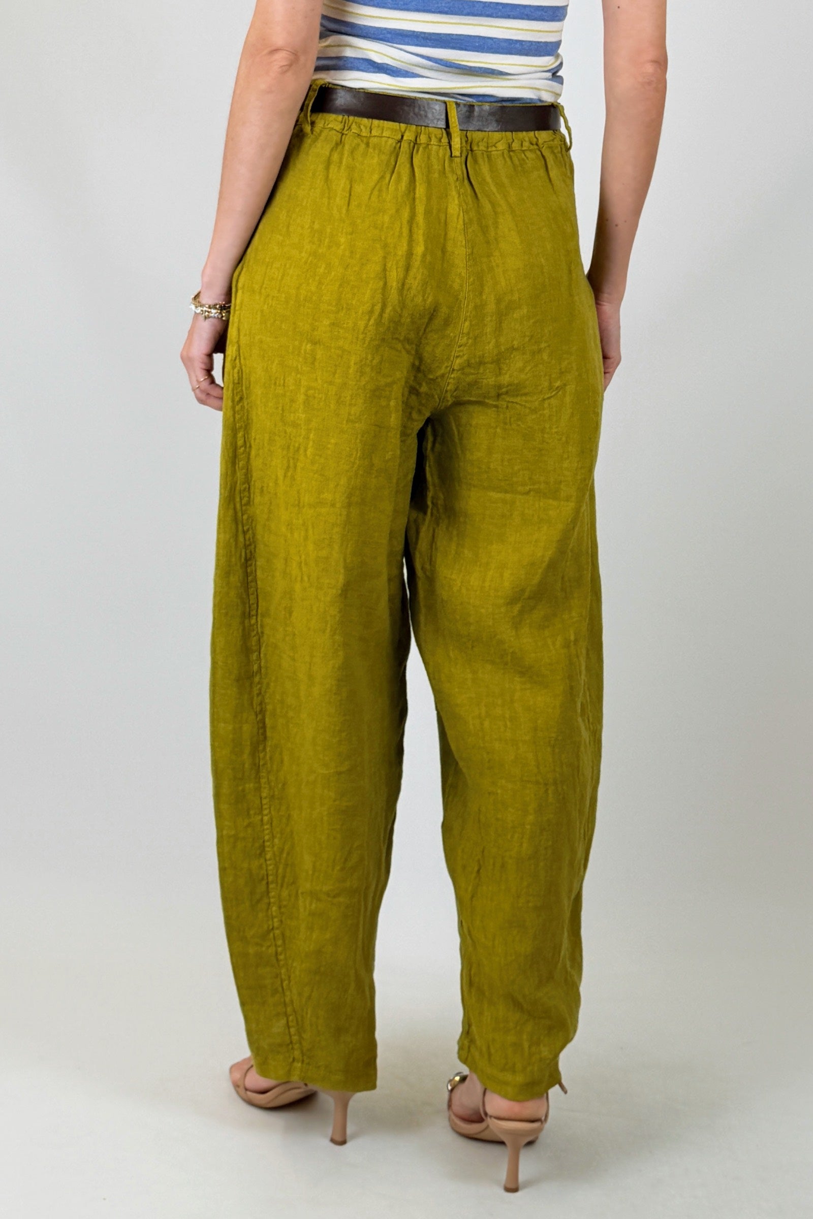 Pantalone barrel lino