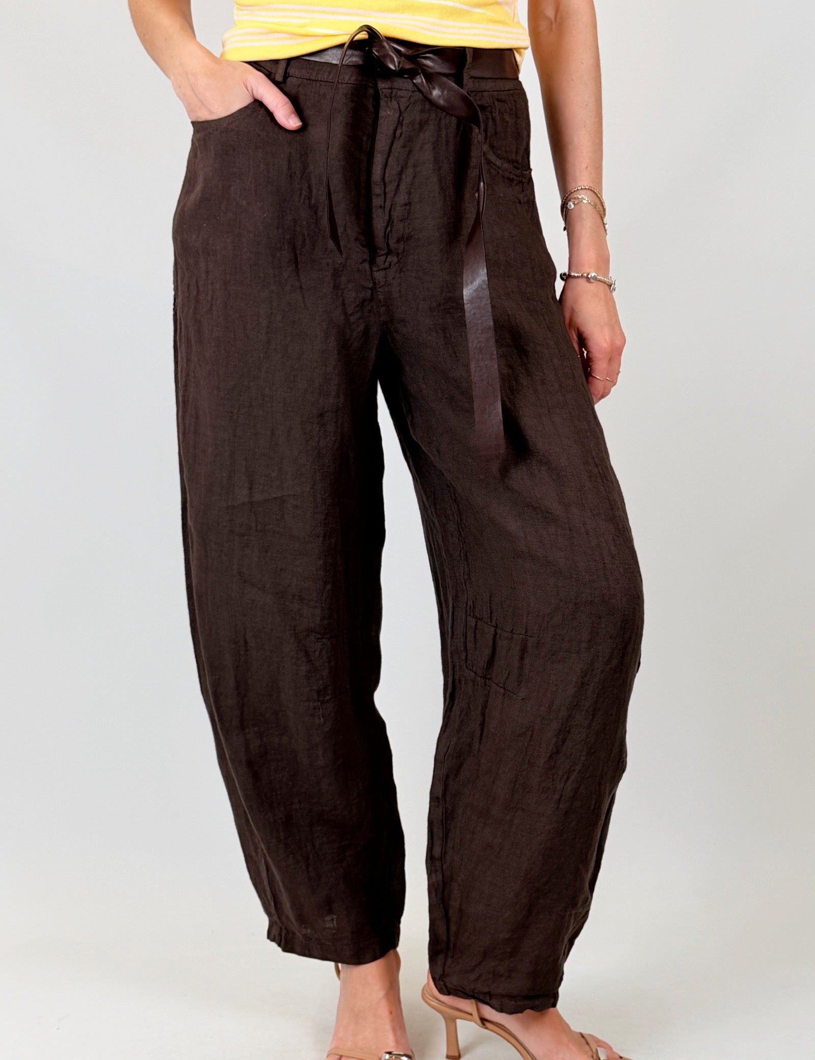 Pantalone barrel lino