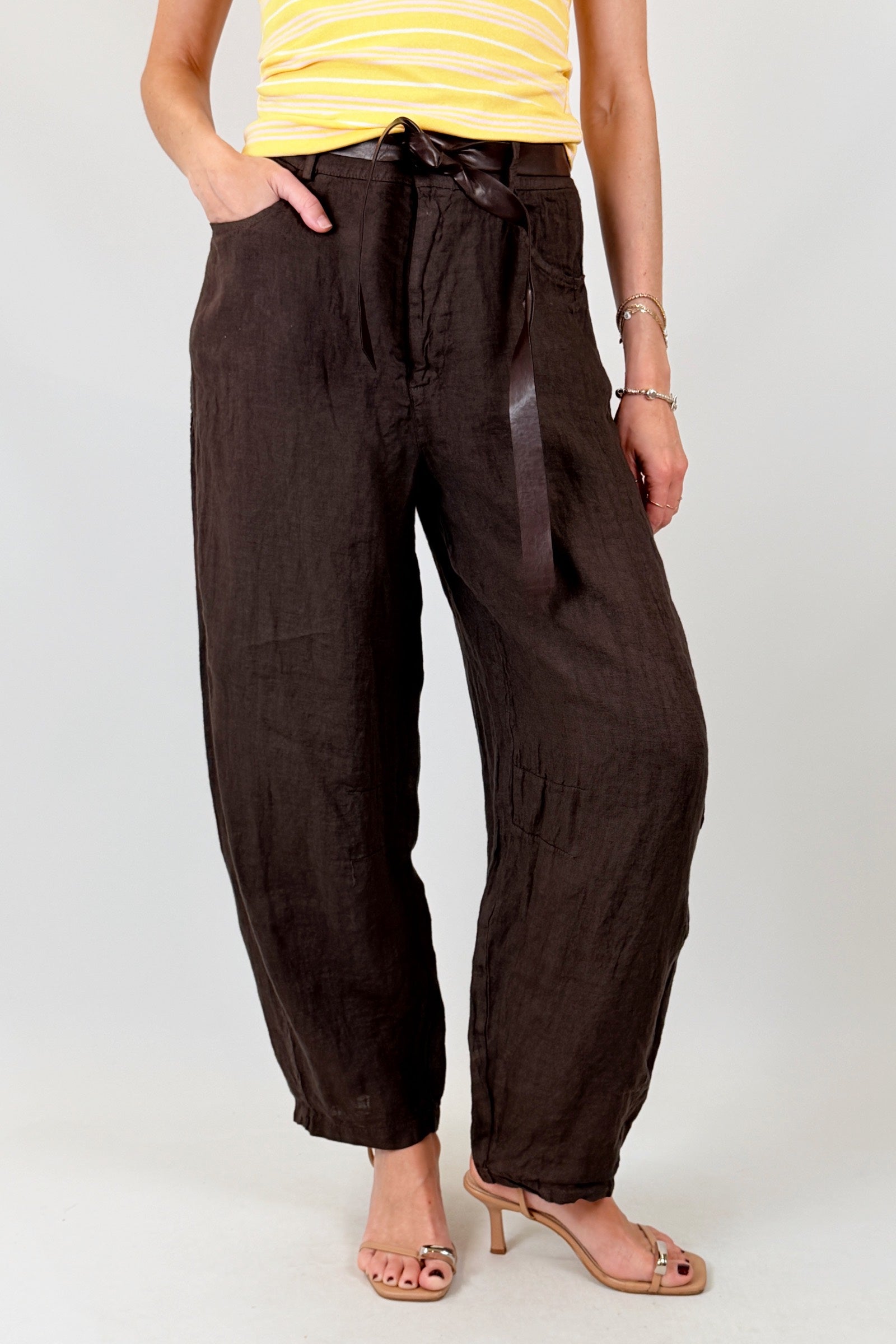 Pantalone barrel lino