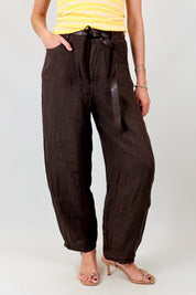 Pantalone barrel lino